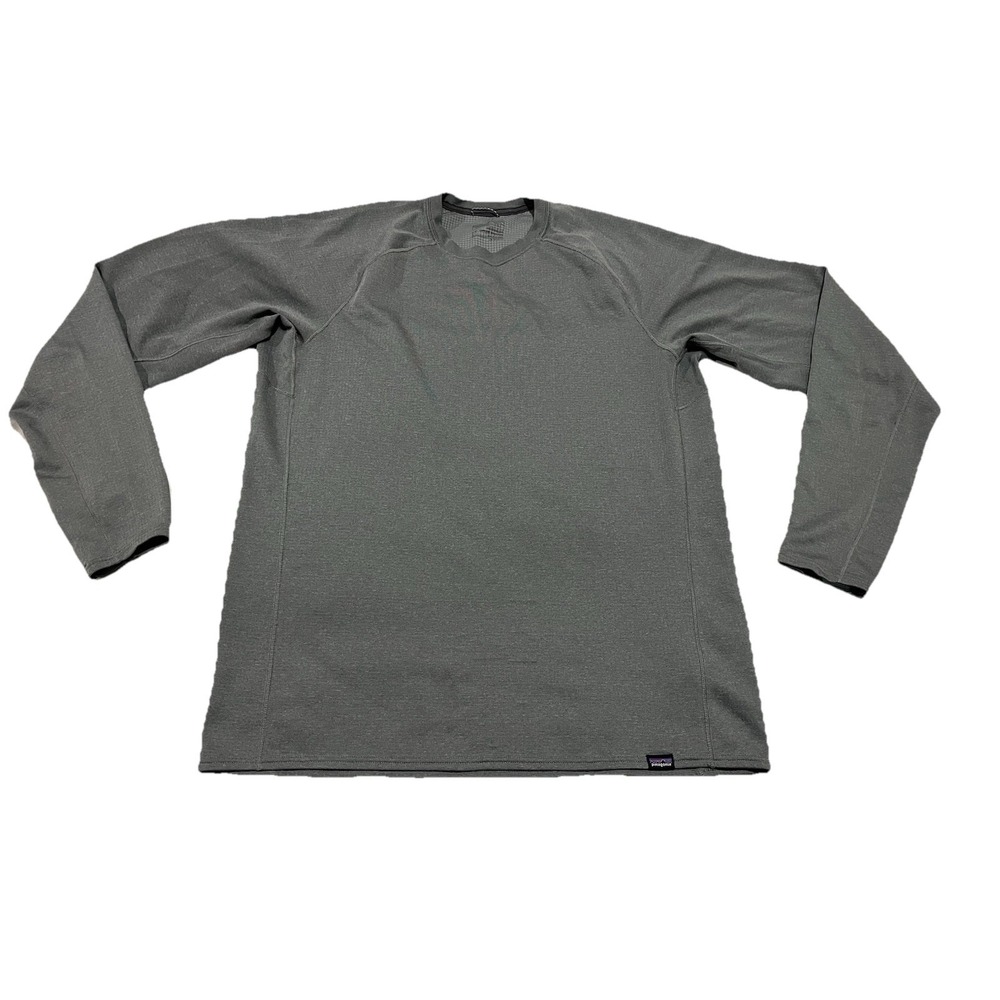 Patagonia Midweight Capilene Base layer Gray Long Sleeve Shirt Size Large